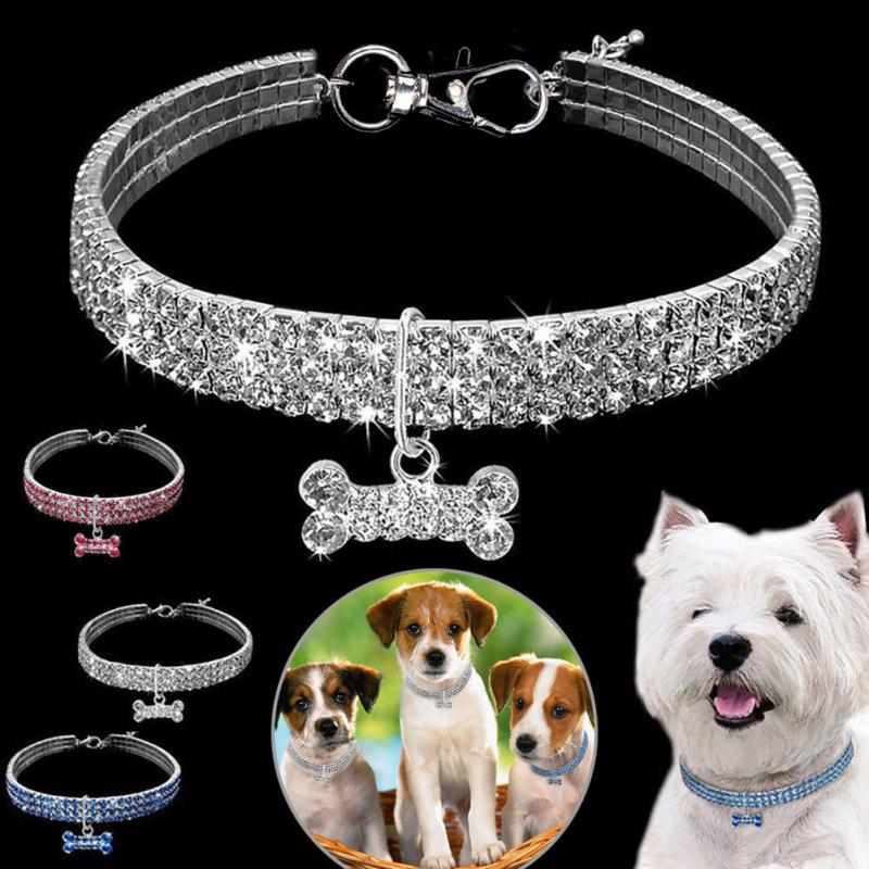 Dog Collar Crystal Puppy Chihuahua Pet Dog Collars Leash For Small Medium Dogs Cats