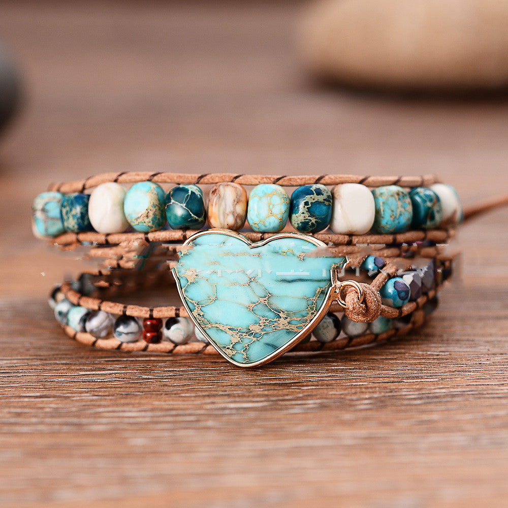 Braided Leather Cord Bracelet In Europe And America Wholesale Customizable Bohemian Jewelry