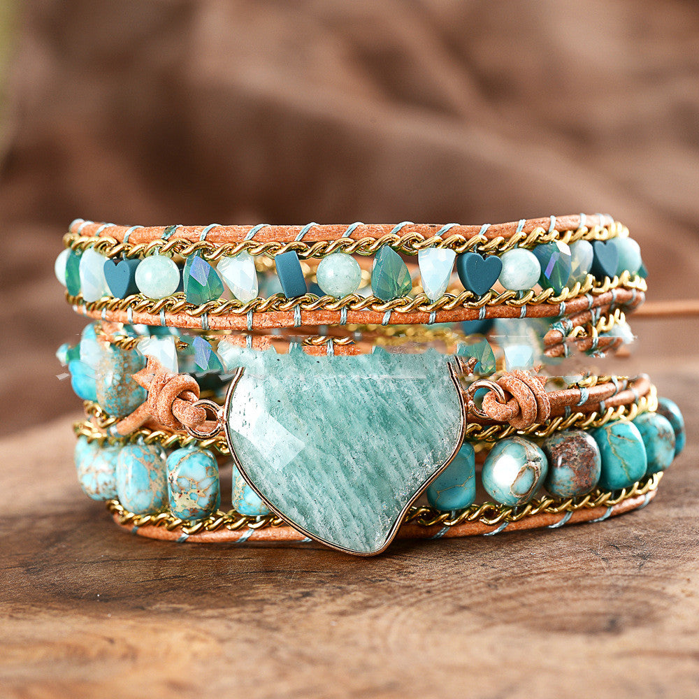 Braided Leather Cord Bracelet In Europe And America Wholesale Customizable Bohemian Jewelry