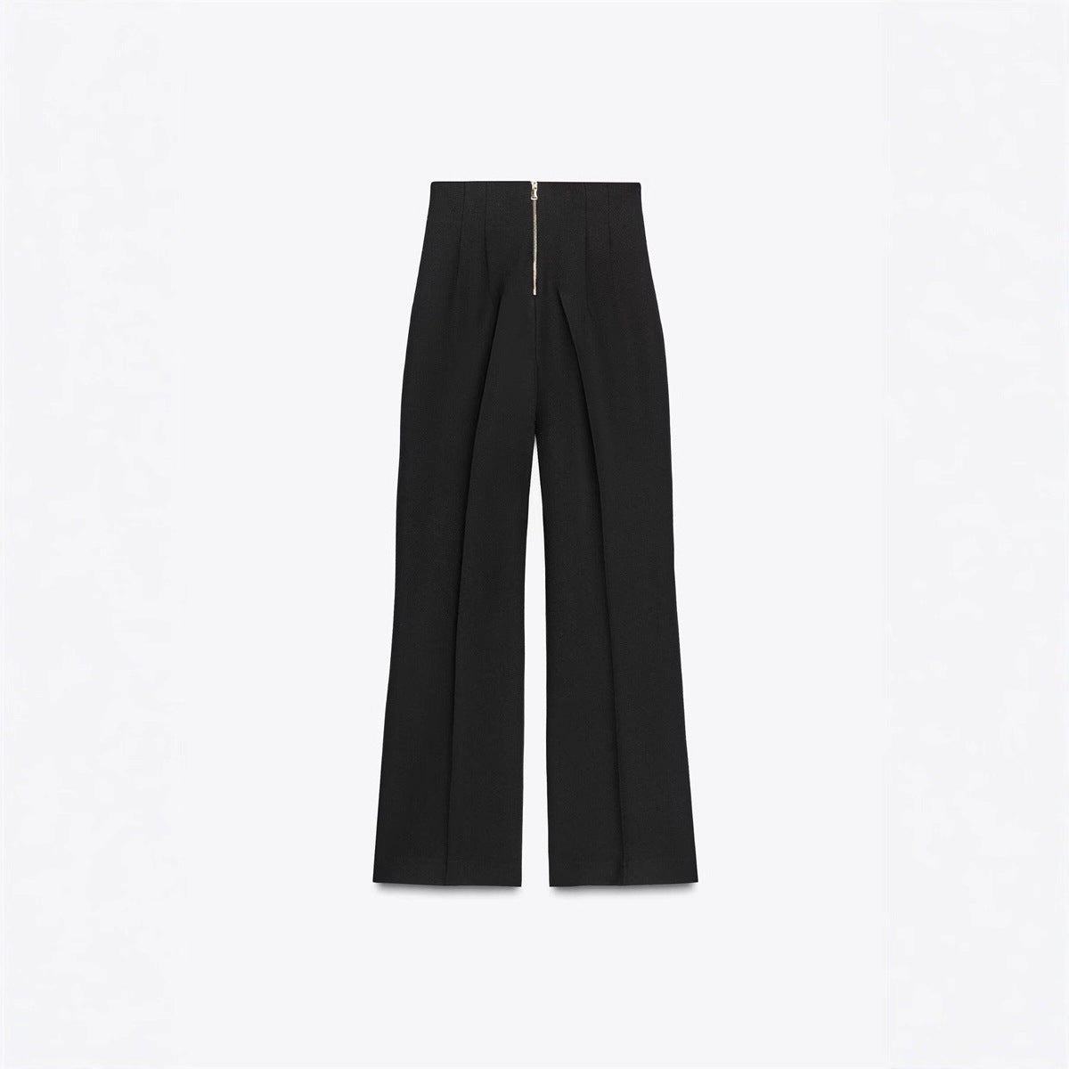 Slimming High-waisted Pants With Zip Decoration