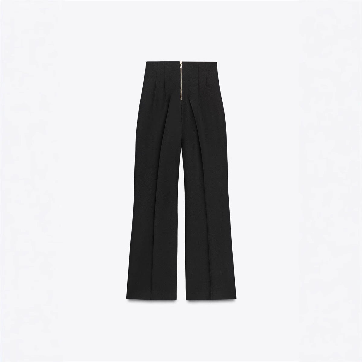 Slimming High-waisted Pants With Zip Decoration