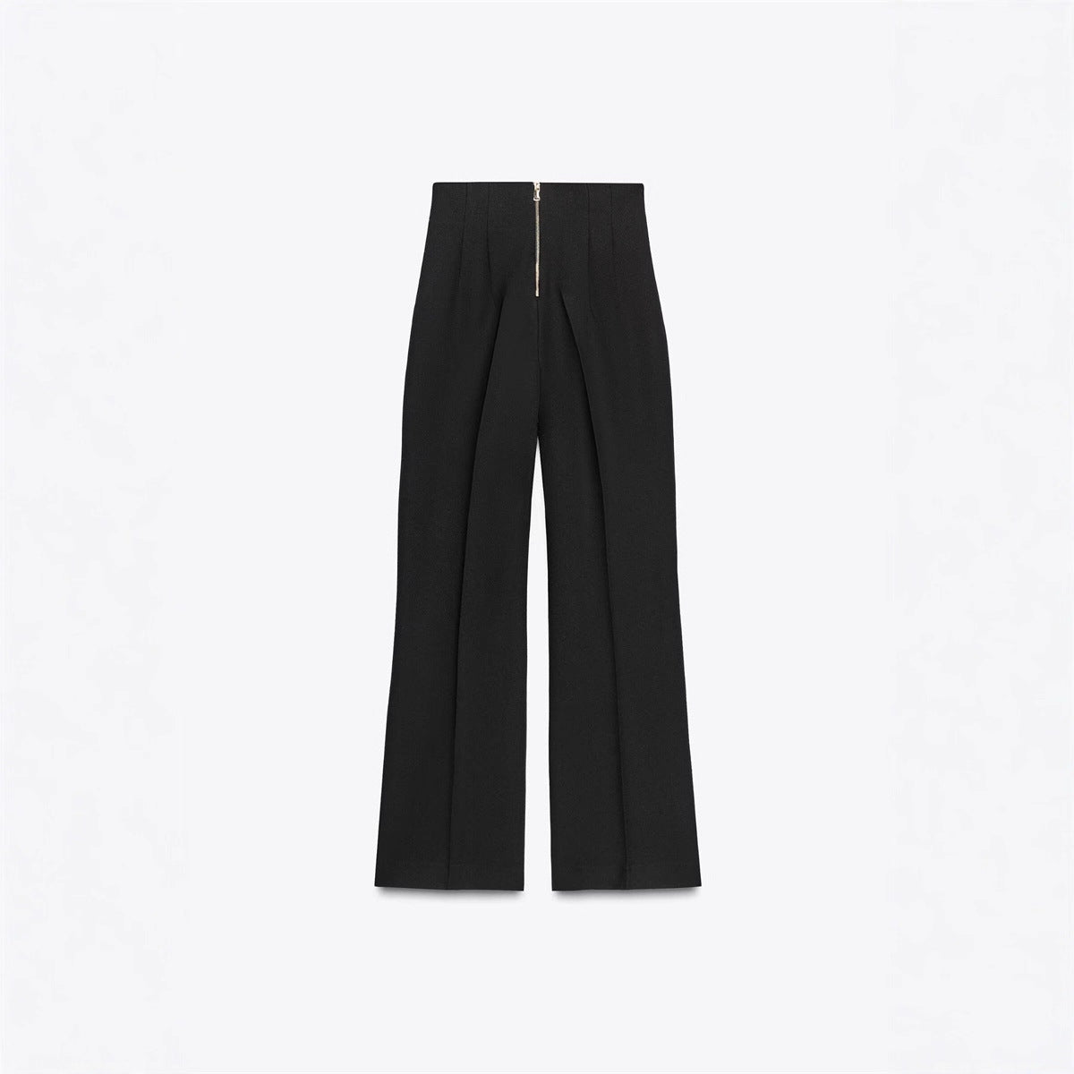 Slimming High-waisted Pants With Zip Decoration