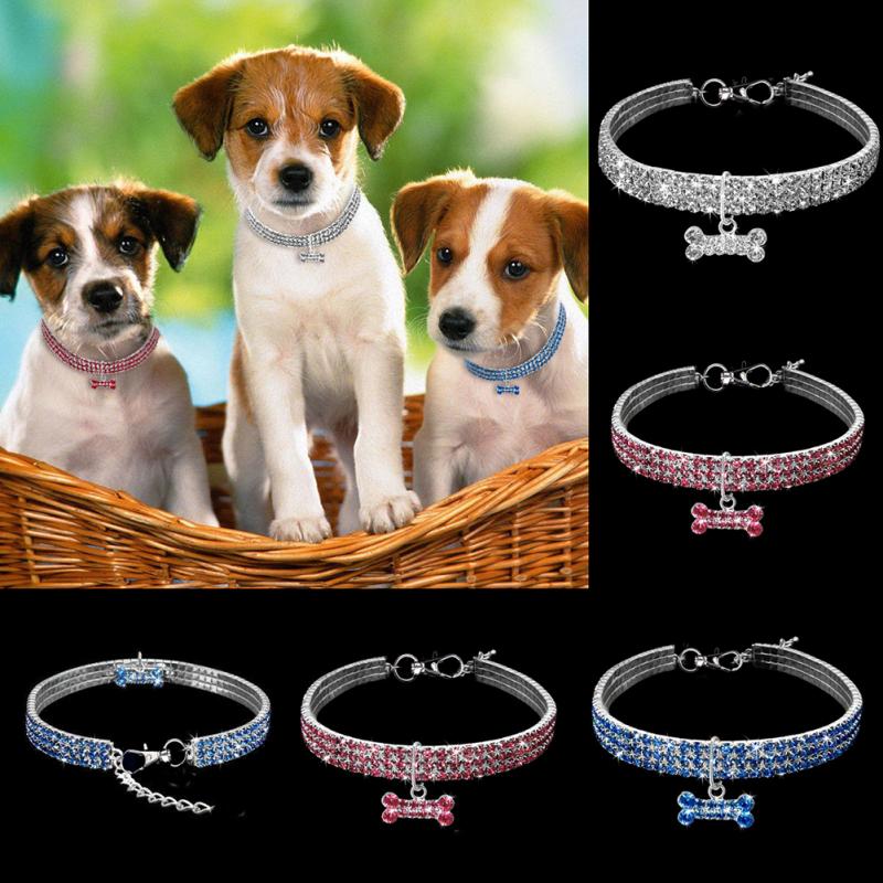 Dog Collar Crystal Puppy Chihuahua Pet Dog Collars Leash For Small Medium Dogs Cats